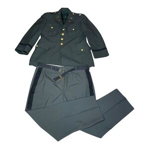 Vintage 1976 US Army Military Class A Dress Uniform Jacket Pants Mens - 37R